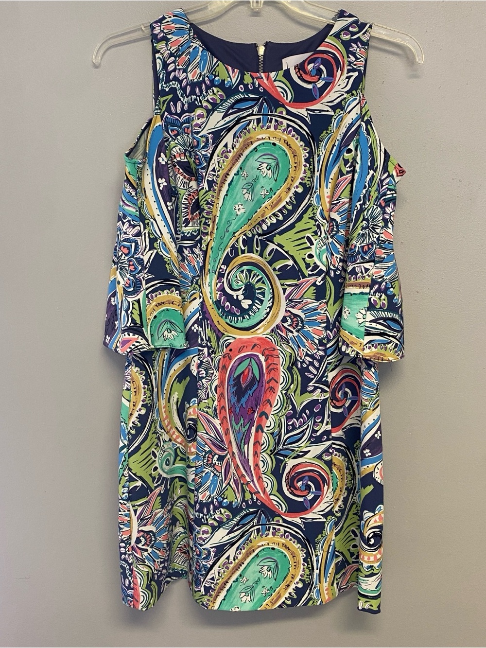Nicole Miller Multicolor Paisley Mini Dress - Navy, Teal, Coral, Lime